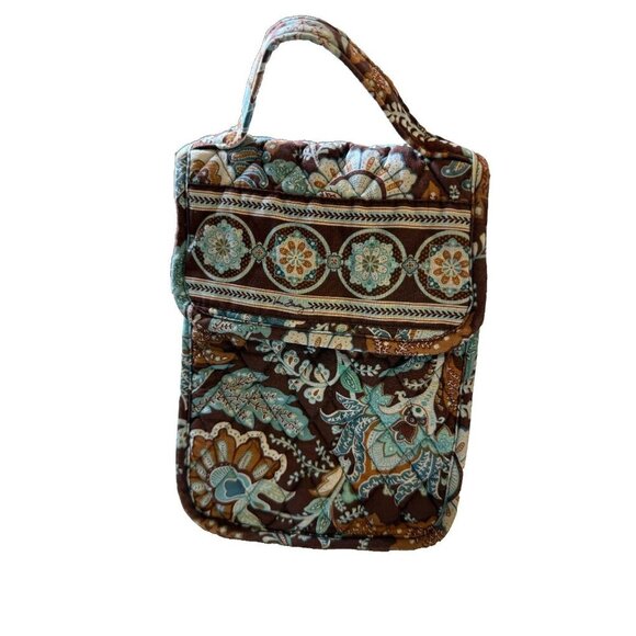 Vera Bradley Jave Blue Retired Lunch Bag Blue Brown, Lined - Picture 1 of 9